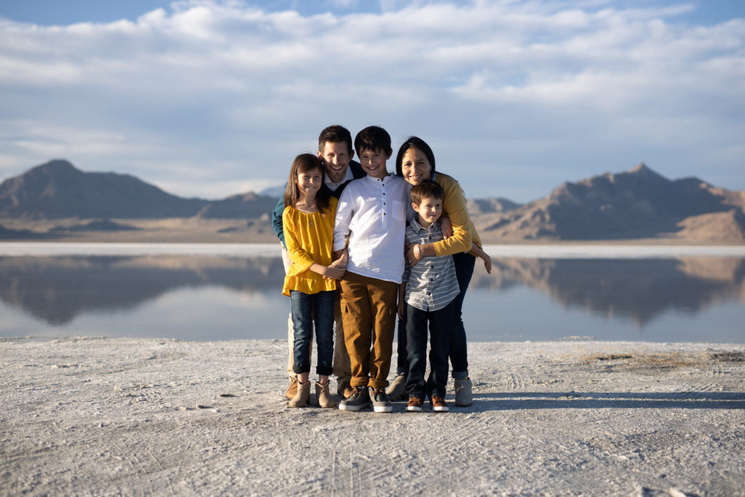 Aaron Lisa Salt Lake City Bonnevill Salt Flats Family Portraits Before
