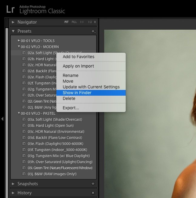 how to put my presets on lightroom
